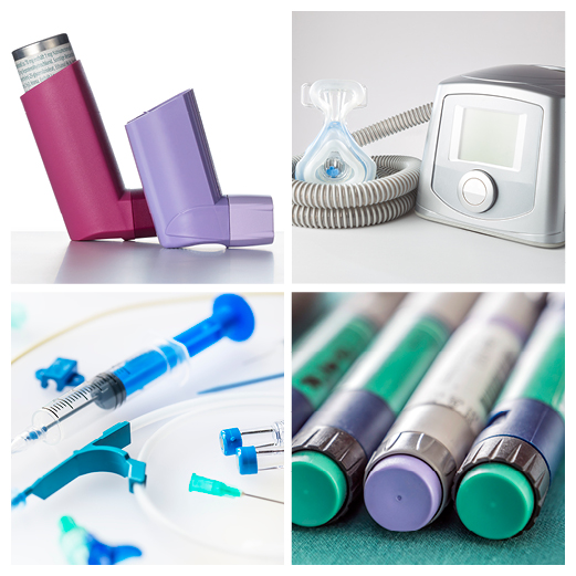 Collage of healthcare products